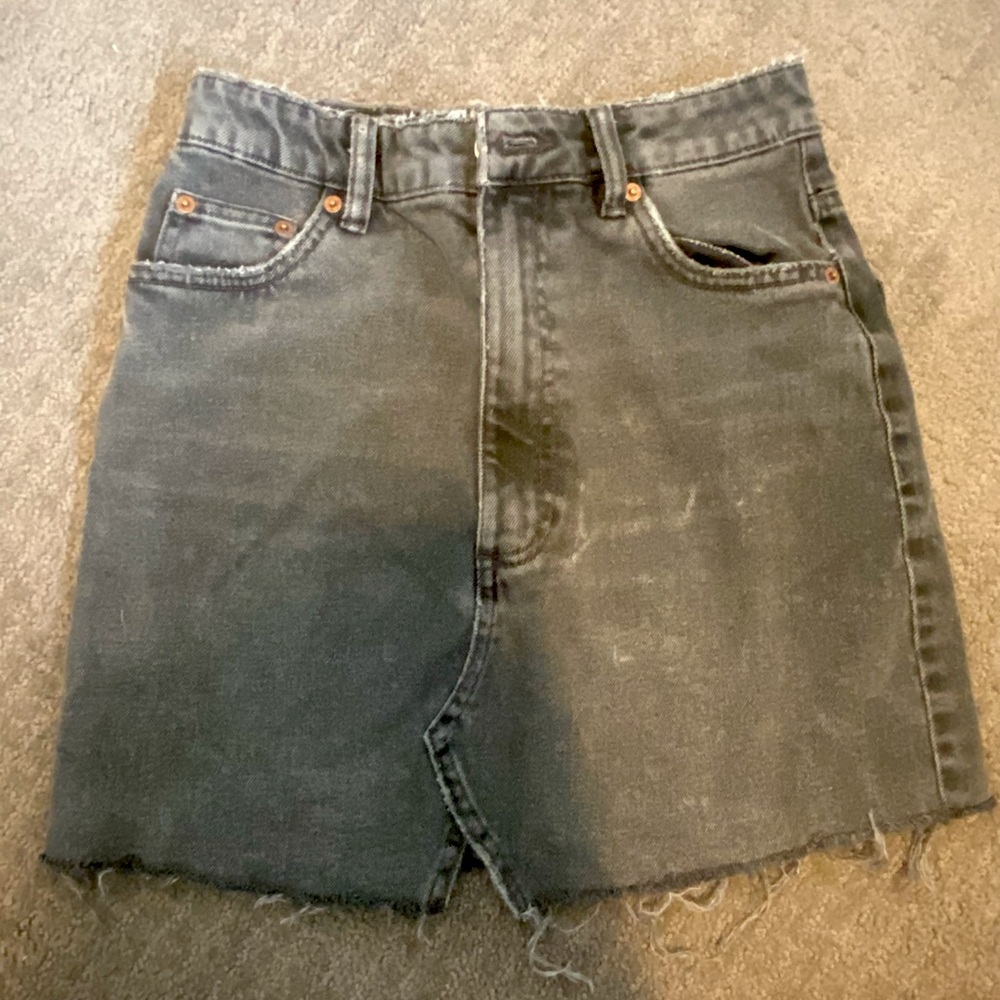 Zara black denim mini skirt